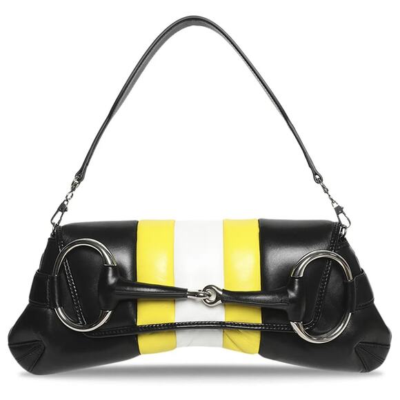 GUCCI Quilted Leather Horsebit Chain Medium Shoulder Bag Limited Edition Black - Picture 1 of 11